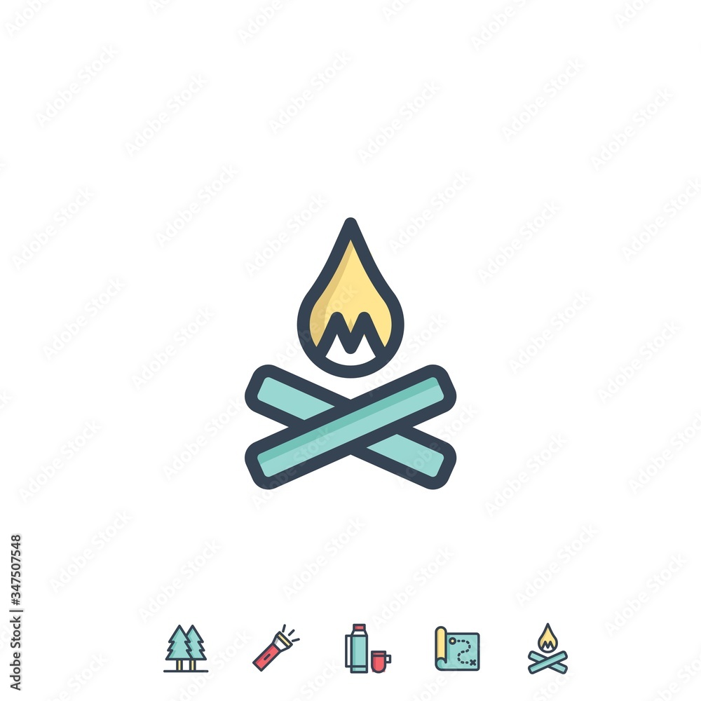 camp fire icon vector illustration for website and graphic design camp fire icon vector illustration for website and graphic design