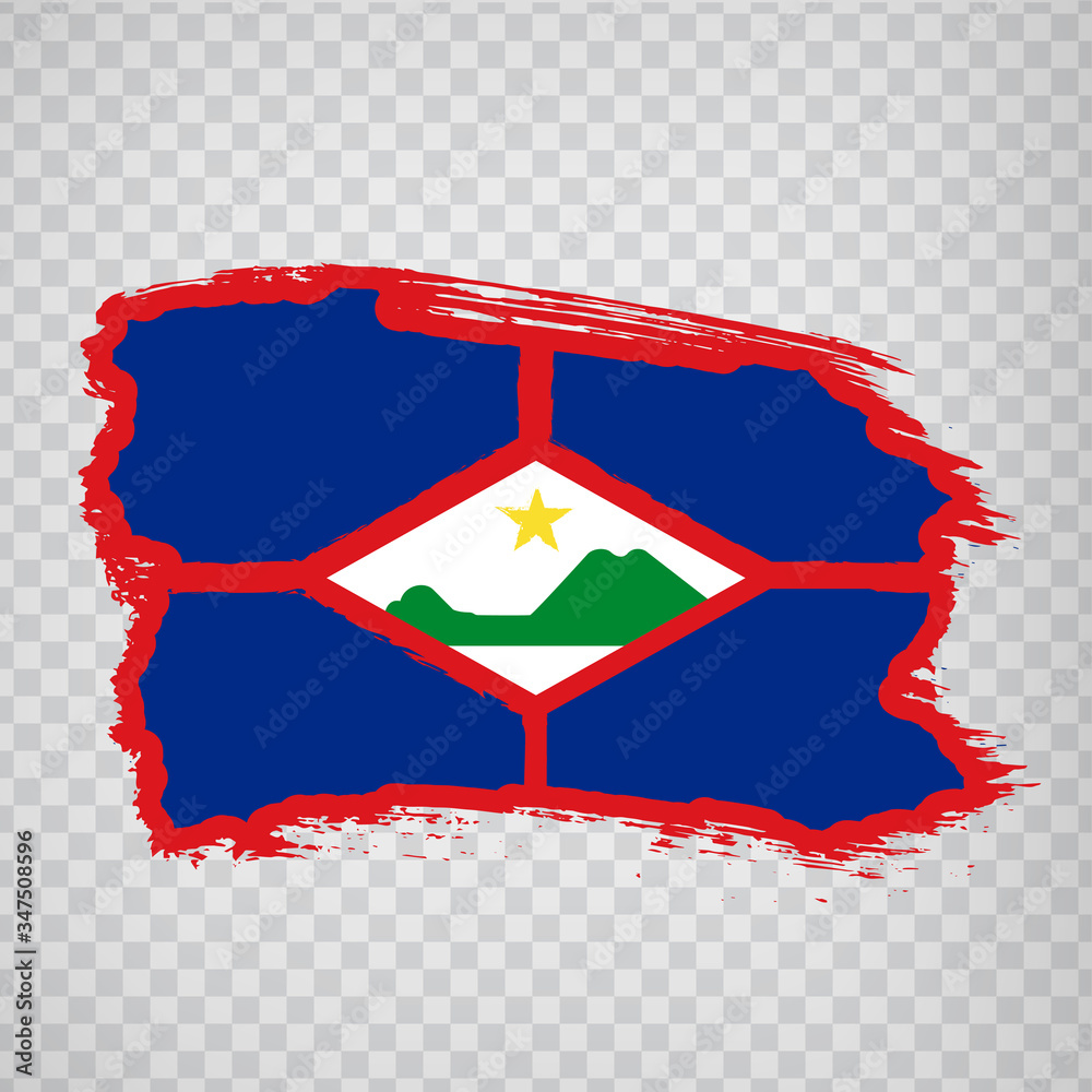 Flag of St. Eustatius from brush strokes. Flag of St. Eustatius on ...