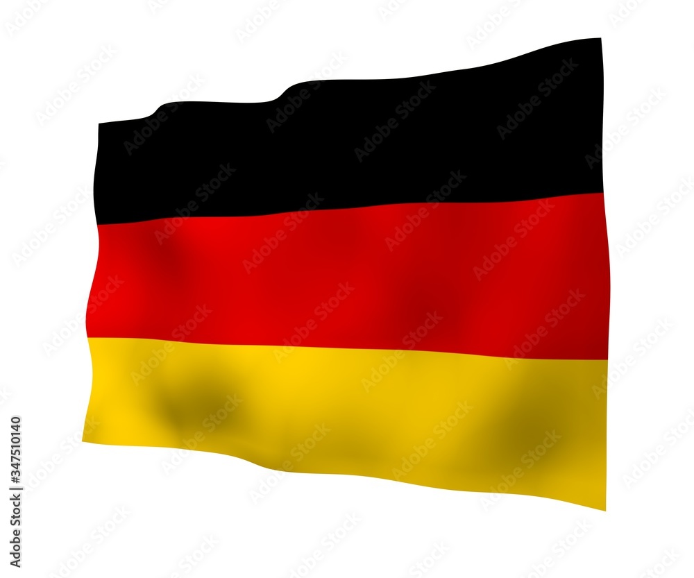 Naklejka premium Flag of Germany. Wide format 3D illustration. State symbol of the Federal Republic of Germany. 3D rendering