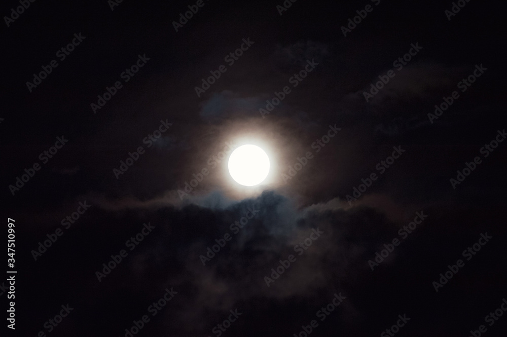 A full moon in the cloud. Supermoon