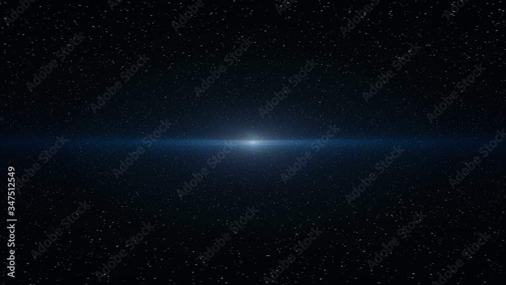 Space Traveling Flying through star field in outer space night sky 3d rendering