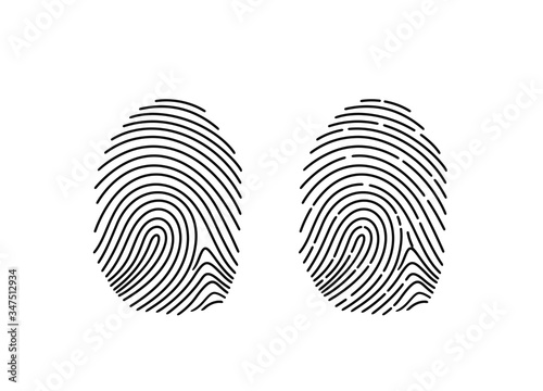 Fingerprint logo. Isolated fingerprint on white background