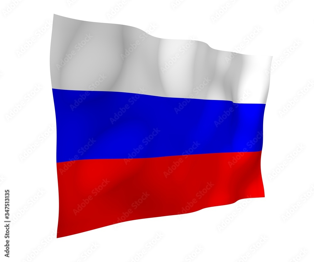 Waving flag of the Russian Federation. The National. State symbol of the Russia. 3D illustration Waving flag of the Russian Federation. The National. State symbol of the Russia. 3D illustration