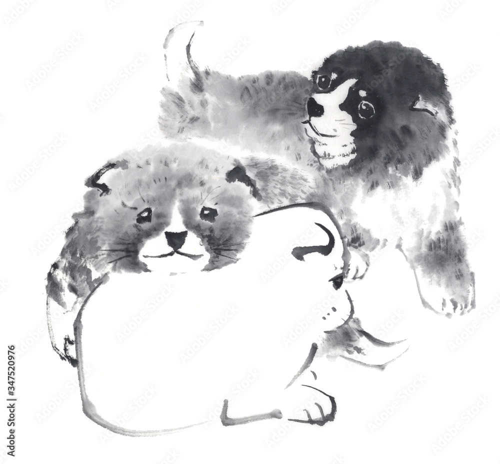 犬 日本画 水墨画 | elsansogutma.com
