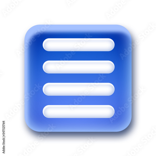 Blue rounded square button - Menu