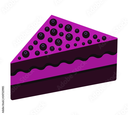 Cheesecake piece. Colorful sweet cakes slice isolated on white background. Vector illustration