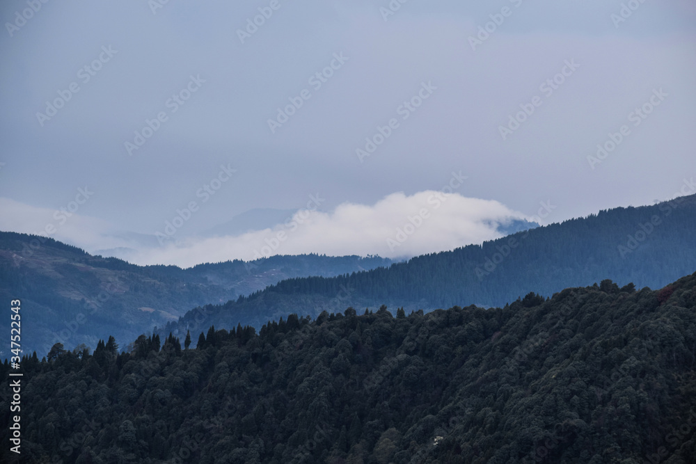 beautiful blue hill  at sandakphu in Darjeeling