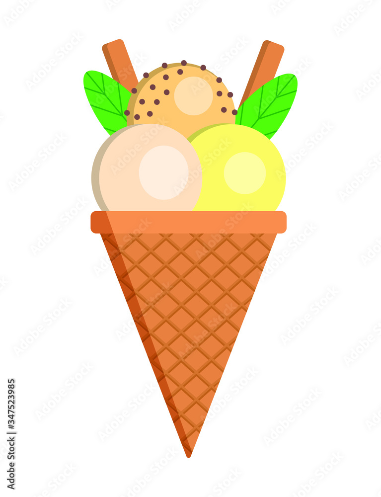 Ice cream on white background. Vector illustration. Ice cream on white background. Vector illustration.