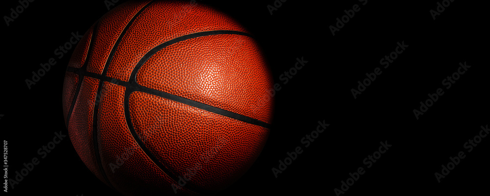 Fototapeta Basketball ball on black background. Basketball of Game concept.