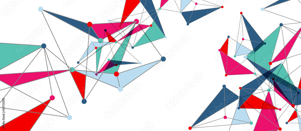 Line points connections, triangular technology design. Abstract geometric background Line points connections, triangular technology design. Abstract geometric background