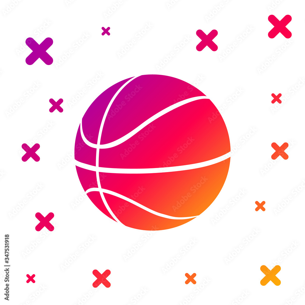 Color Basketball ball icon isolated on white background. Sport symbol. Gradient random dynamic shapes. Vector Illustration Color Basketball ball icon isolated on white background. Sport symbol. Gradient random dynamic shapes. Vector Illustration
