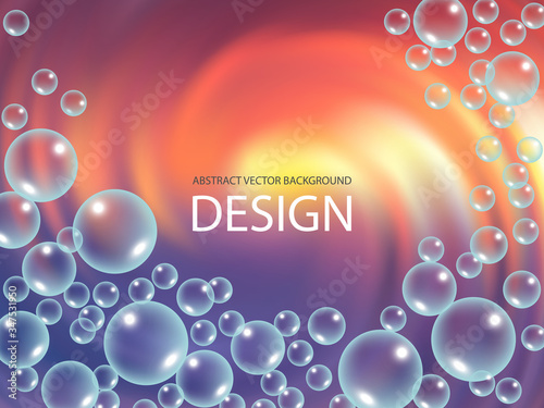 Vector abstract background with soap bubbles eps10