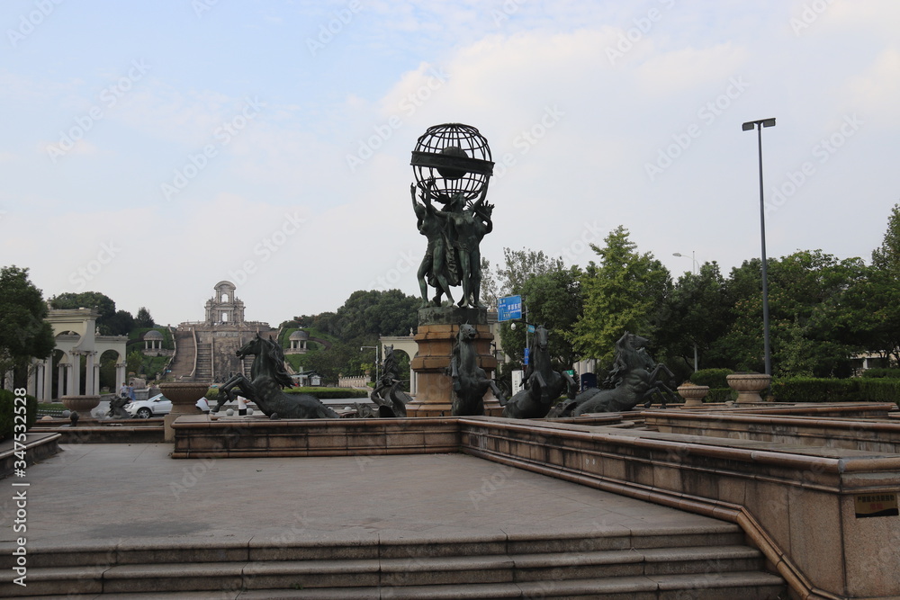 Fontaine de l'Observatoire de Tiandu Cheng à Hangzhou, Chine