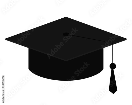 Education Cup on White Background. Student Graduation Hat. Vector Illustration.
