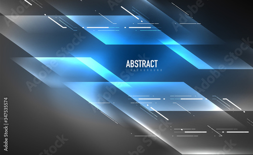 Dynamic neon shiny abstract background. Trendy abstract layout template for business or technology presentation, internet poster or web brochure cover, wallpaper
