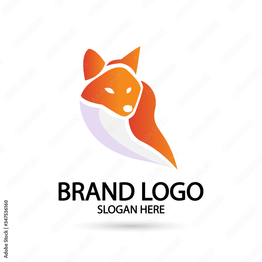 Obraz premium Creative fox Animal Modern Simple Design Concept logo set. Vector Illustration