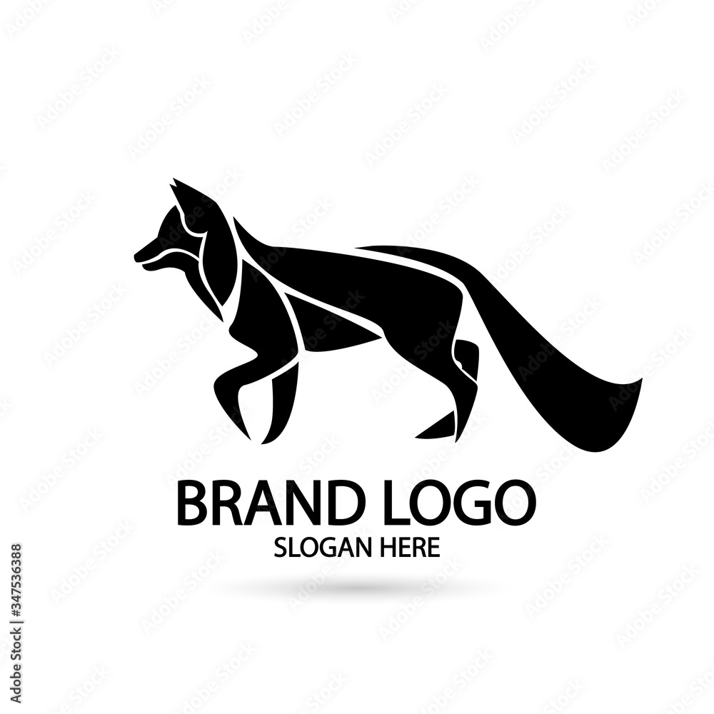Naklejka Creative fox Animal Modern Simple Silhouette Design Concept logo set. Vector Illustration
