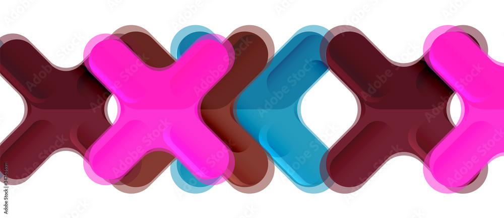 Glossy multicolored plastic style cross composition, x shape design, techno geometric modern abstract background. Trendy abstract layout template Glossy multicolored plastic style cross composition, x shape design, techno geometric modern abstract background. Trendy abstract layout template