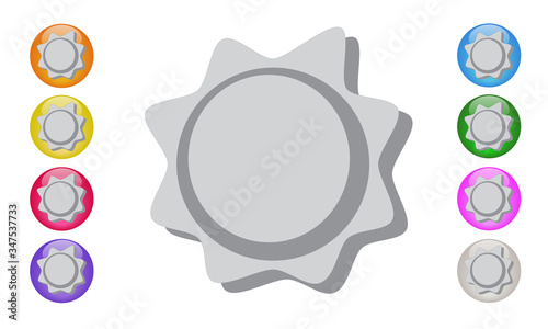 Badge icon, price tag, with shadow 3D. Medal or Award symbol, for logo, seal, symbol, web design, sticker, app, Vector illustration, EPS 10huit-VIERGE