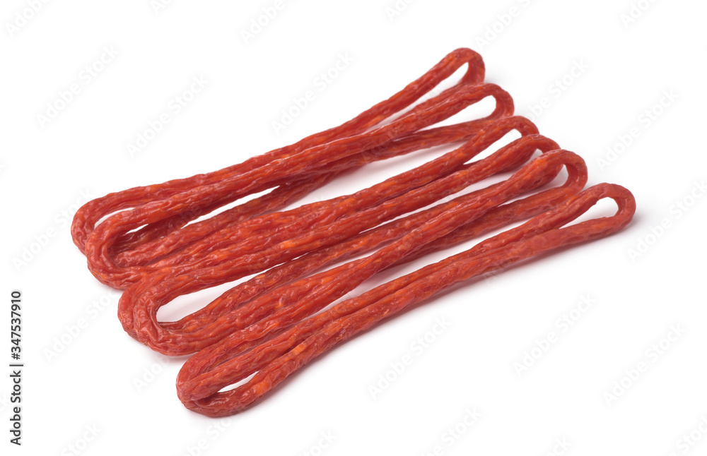 Naklejka premium Long thin kabanos sausages
