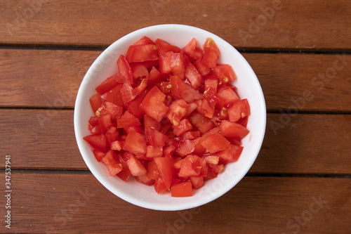 Chopped or Diced Tomatoes in a bowl