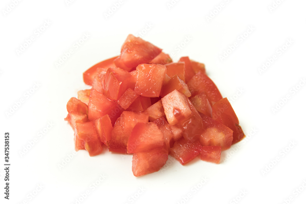 Heap of Chopped or Diced Tomatoes Heap of Chopped or Diced Tomatoes