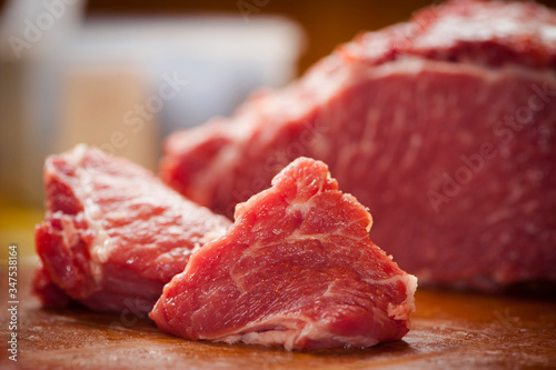 
slices of fresh meat