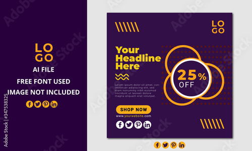 Social Banner 25% OFF Template Design