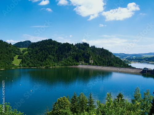 Water dam on the lake Czorsztyn