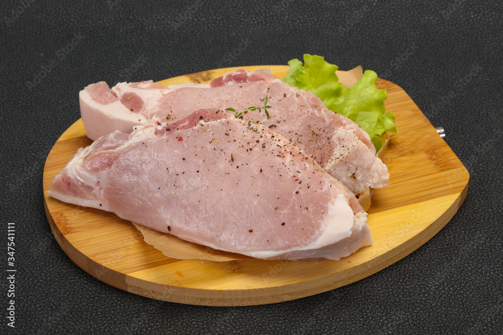 Raw pork meat steak for grill Raw pork meat steak for grill