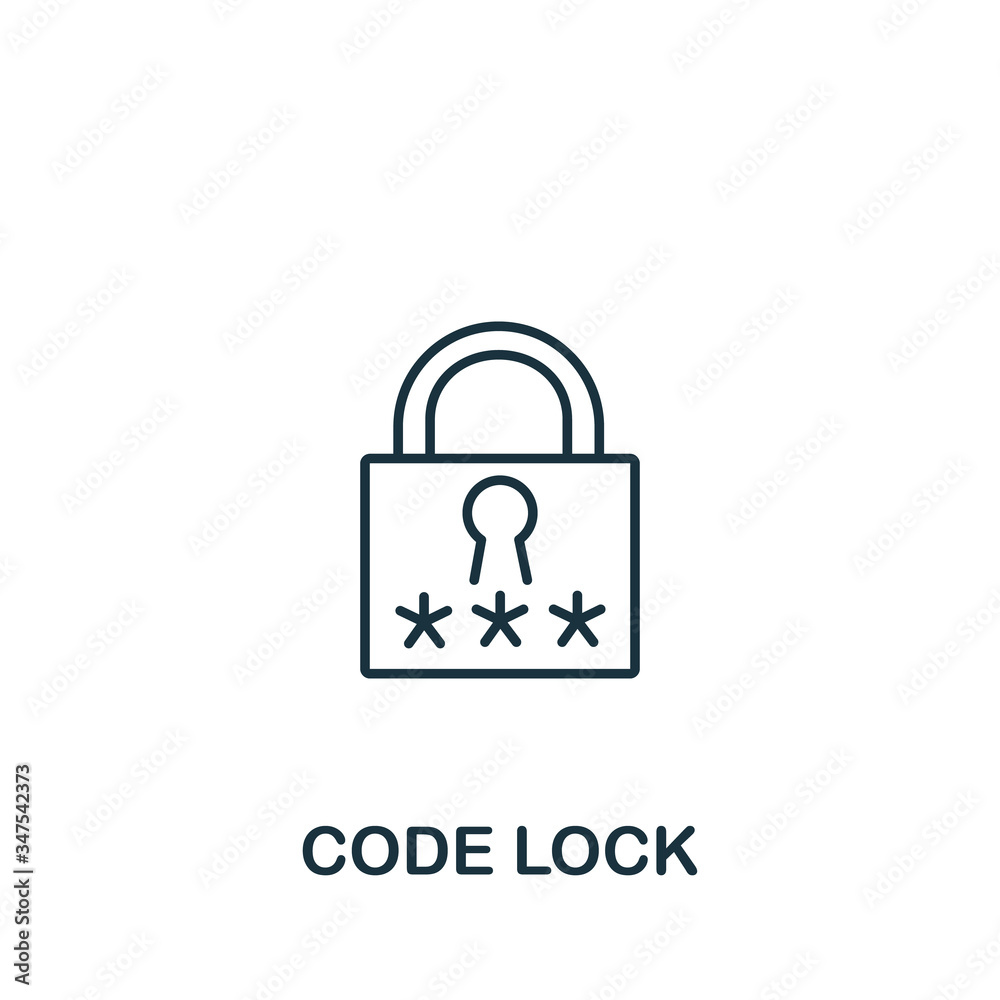 Code Lock icon from security collection. Simple line element Code Lock symbol for templates, web design and infographics Code Lock icon from security collection. Simple line element Code Lock symbol for templates, web design and infographics