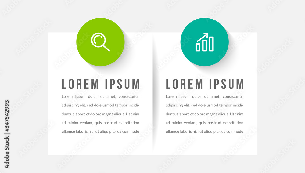 Minimal infographic template design with numbers 2 options or steps. Minimal infographic template design with numbers 2 options or steps.