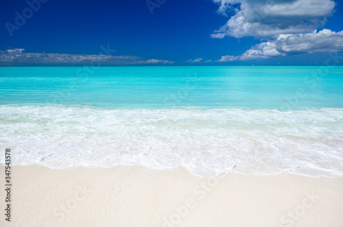 Clean White Caribbean Beach With Blue Sky, Antigua © IndustryAndTravel