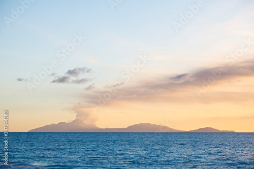 Montserrat Volcano Eruption Sunset, Antigua