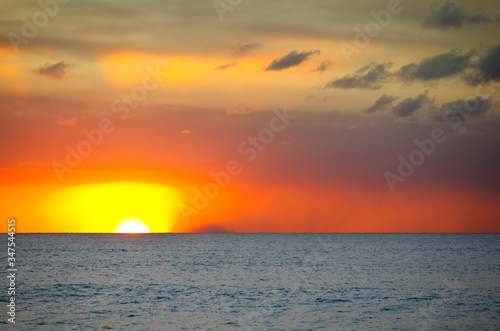 Island Of Redonda With Colorful Sunset  Antigua