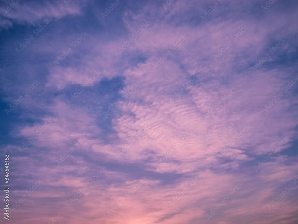 Purple evening sky that looks beautiful