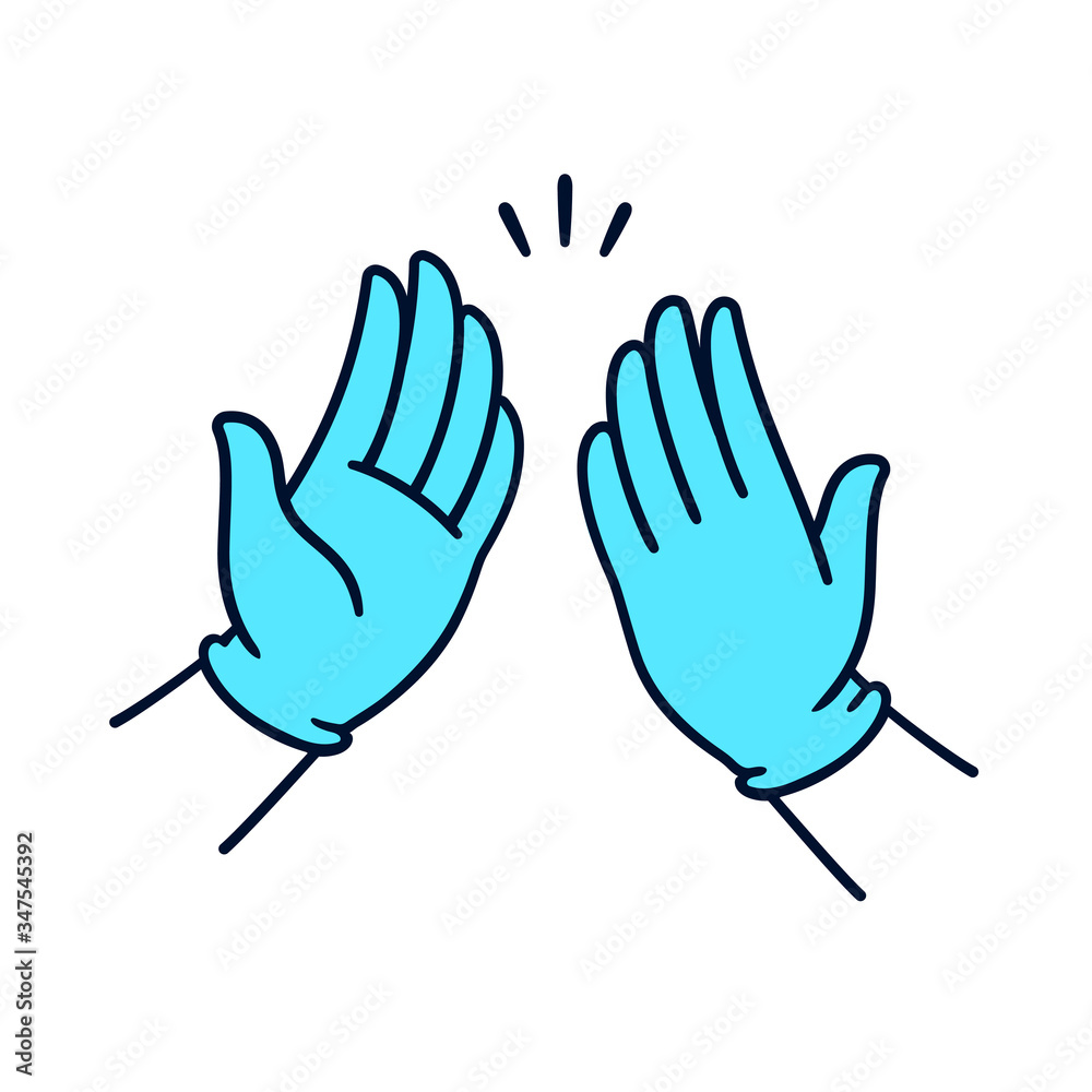 Fototapeta premium High five in surgical gloves