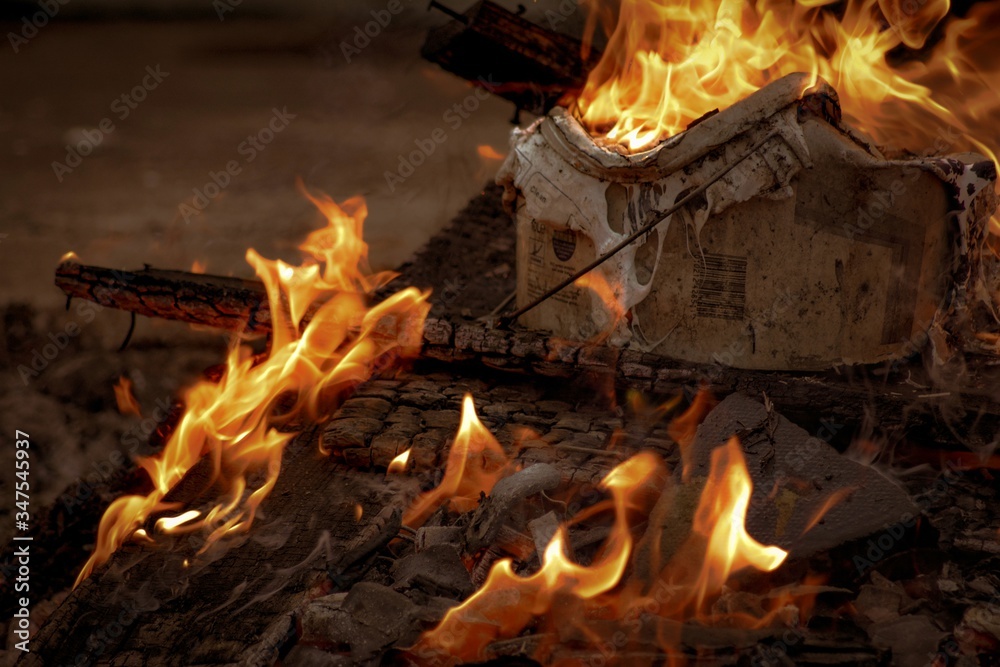 Obraz premium fire in the city