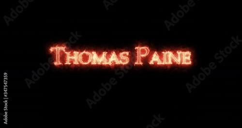 Thomas Paine written with fire. Loop photo