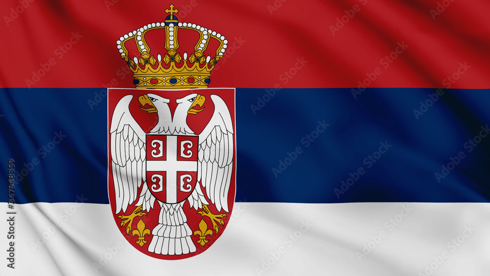 Serbia flag is waving 3D animation. Serbia flag waving in the wind. National flag of Serbia. Serbia flag is waving 3D animation. Serbia flag waving in the wind. National flag of Serbia.