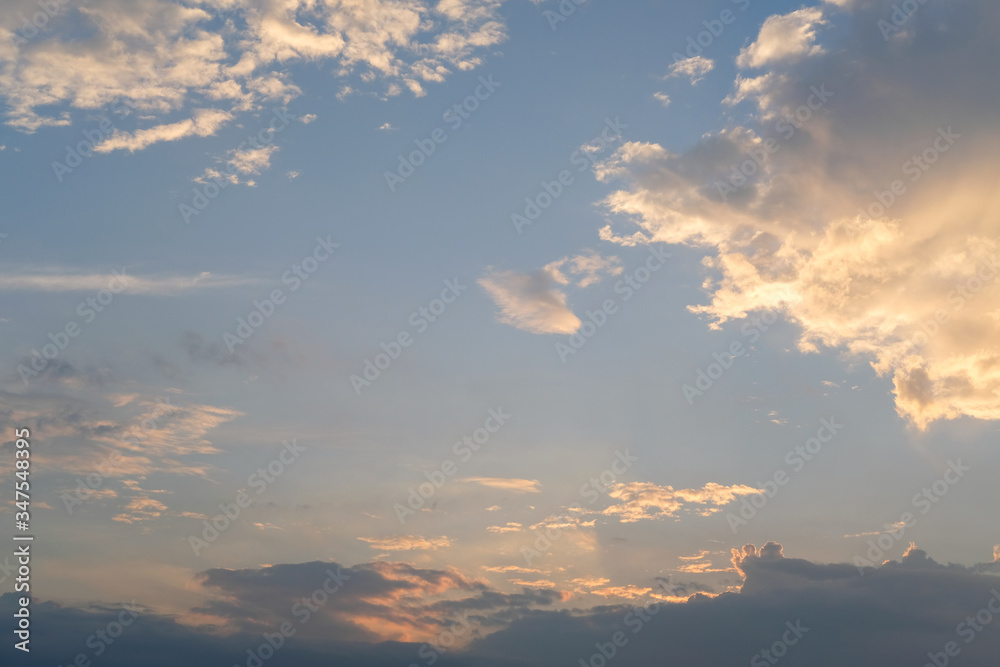 blue sky with golden orange cloud sunset blue sky with golden orange cloud sunset