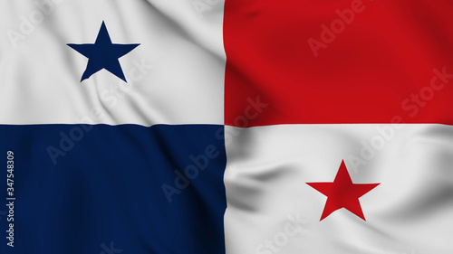 panama flag is waving 3D animation. panama flag waving in the wind. National flag of panama.