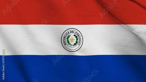 Free Download Paraguay flag is waving 3D animation. Paraguay flag waving in the wind. National flag of Paraguay.  - GFXLoad