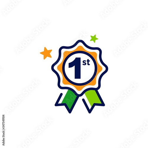 1st 2nd 3rd medal first place second third award winner badge guarantee winning prize ribbon symbol sign icon logo template Vector clip art illustration