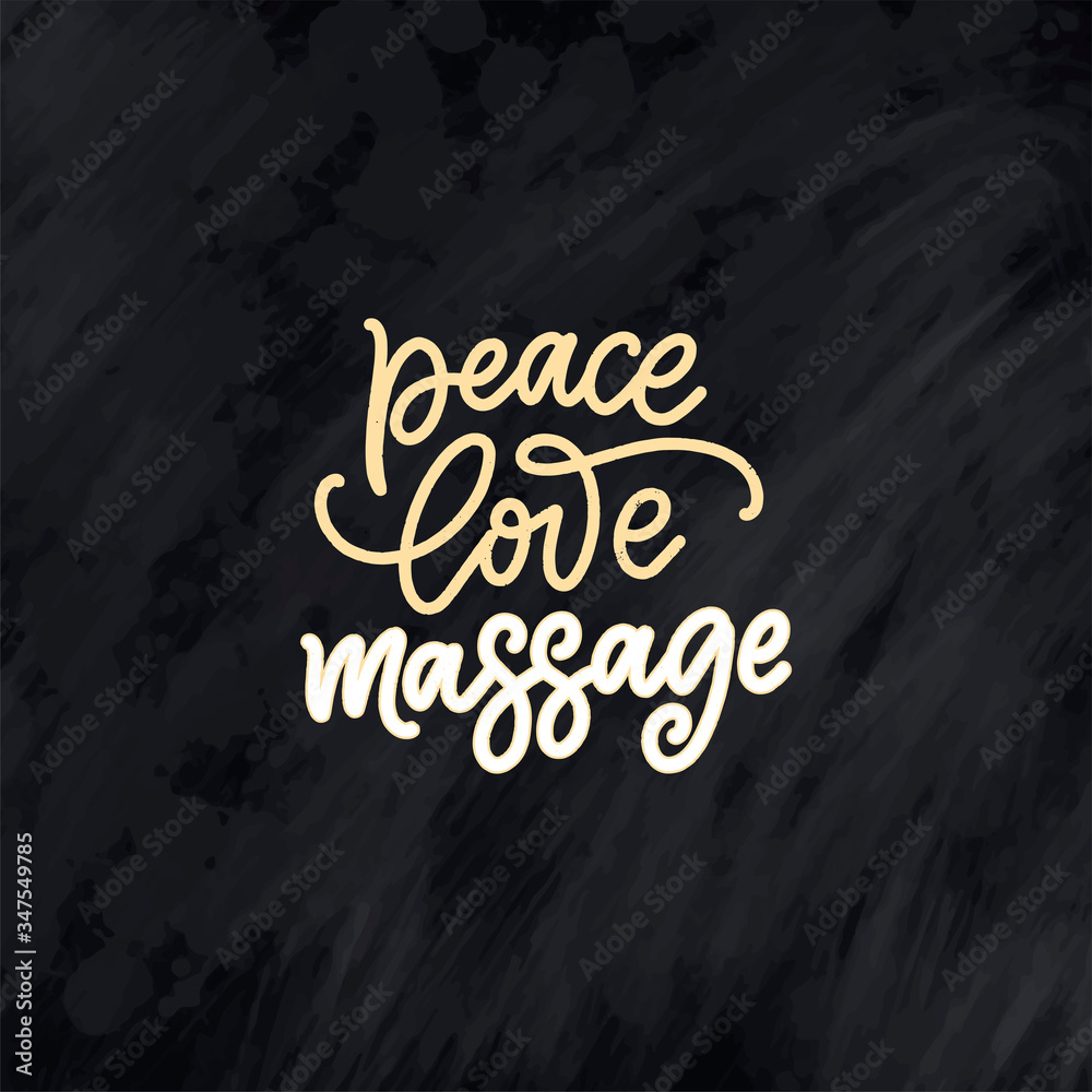 Obraz premium Fun slogan about massage. Lettering typography quote. Hand drawn inspirational, motivational poster. Cosmetology print, badge, logo, tag. Vector