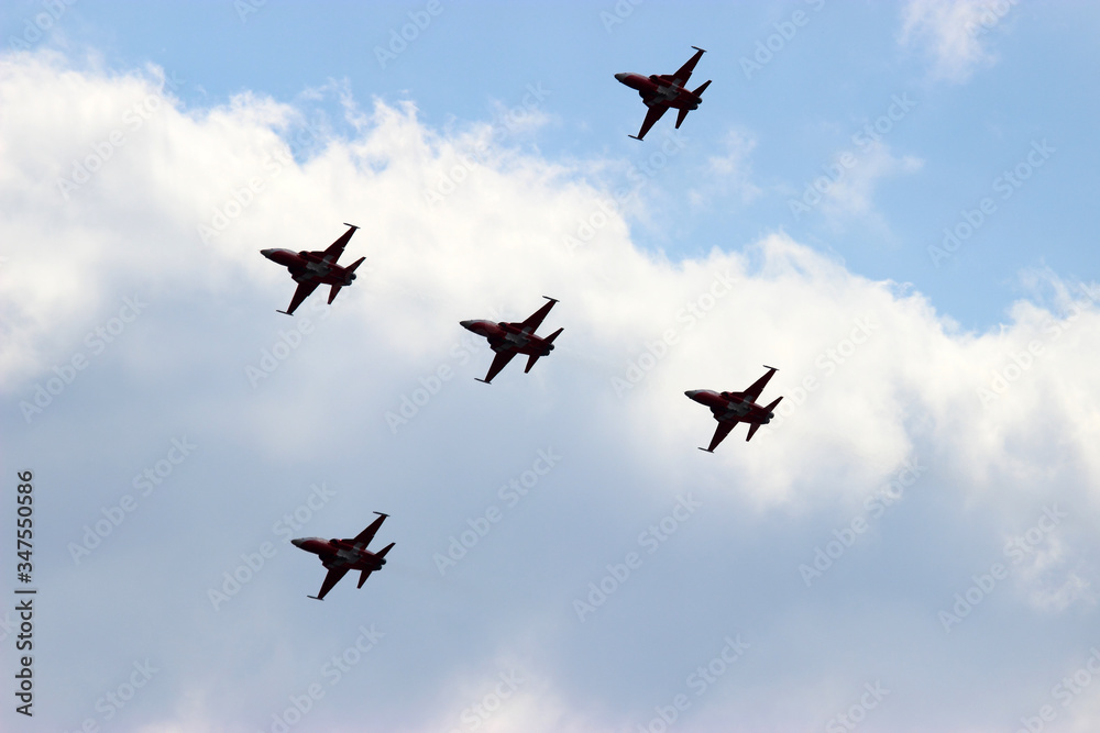 Fototapeta premium Military aircraft during the flight