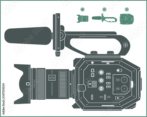 Cine camera with zoom lens