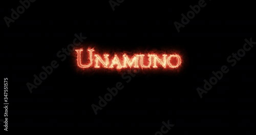 Unamuno written with fire. Loop photo
