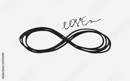 Infinity sign hand drawn illustration