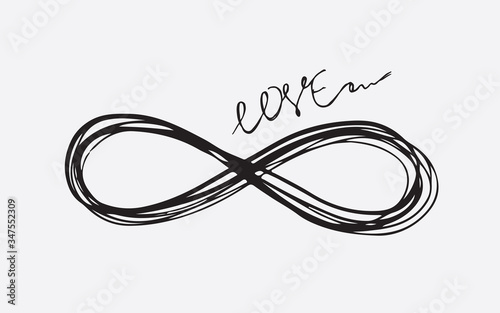 Infinity sign hand drawn illustration